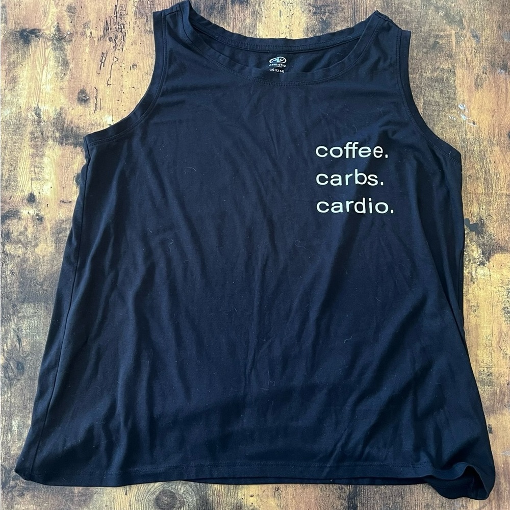 2/$12 🌸 Ladies “Coffee Carbs Cardio” Tank Top - Large